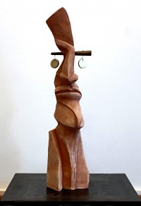 Saleem Raza, Expression I, 20" x 6" x 5", Terracotta, Sculpture, AC-SR-006